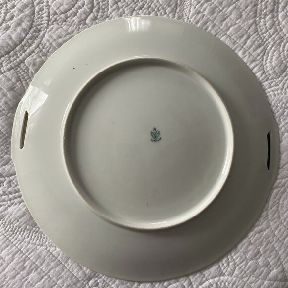 Vintage R & S Germany Porcelain Hand Painted Floral Motif Open handled 10 1/2" - Picture 7 of 8